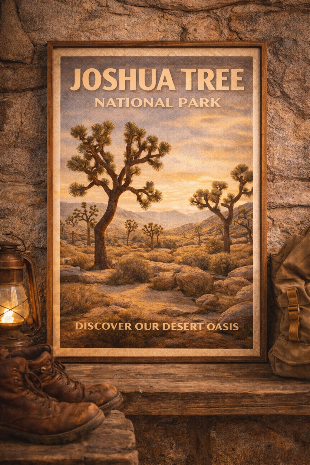 Joshua Tree National Park Wall Art Printable | Vintage Joshua Tree Travel Poster | Desert National Parks Art | Instant Download