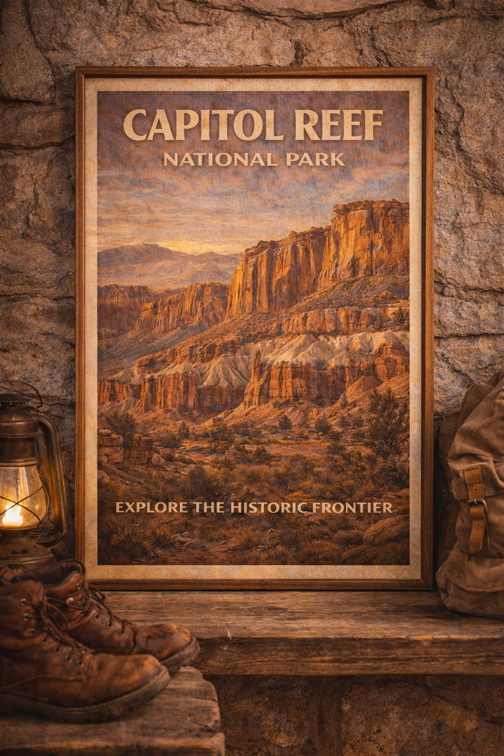 Capitol Reef National Park Wall Art Printable | Vintage Capitol Reef Travel Poster | Utah National Parks Art | Instant Download