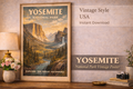 Yosemite National Park Vintage Travel Poster | WPA Art (Digital Download)